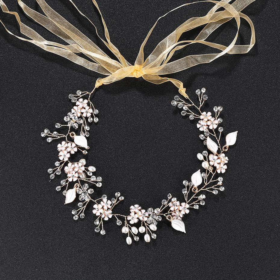 Perle main faite fleur de bandeau en alliage