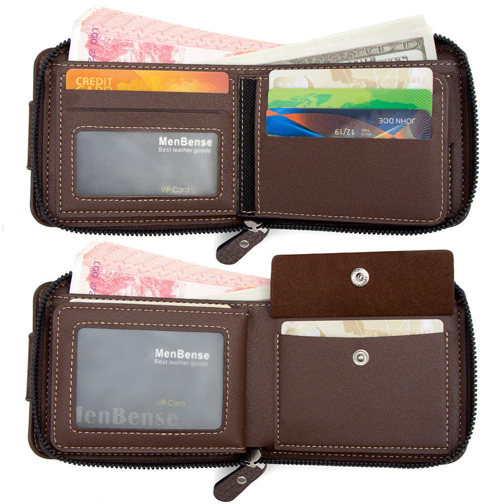 Multifonctionnel Fentes de cartes multiples Zipper Mainheld Coin Purse