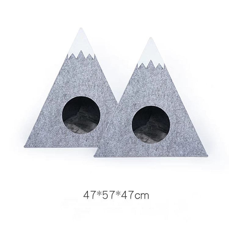Forme de montagne de neige semi-fermée Felt Pet Kennel