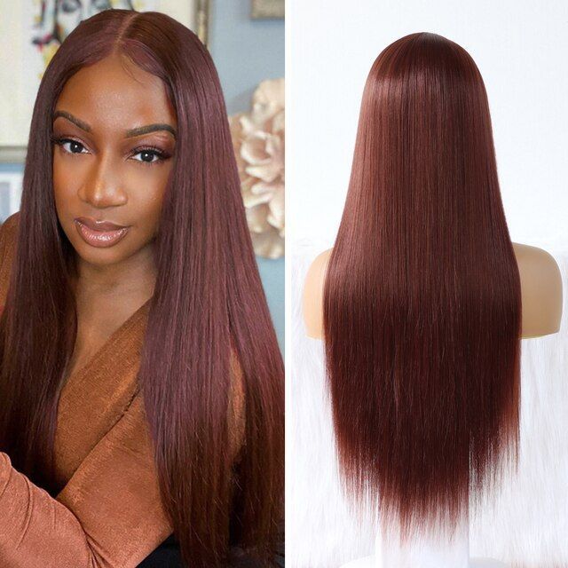 Red Brown 33color Huamn Perruque cheveux 134HD Dentelle transparente