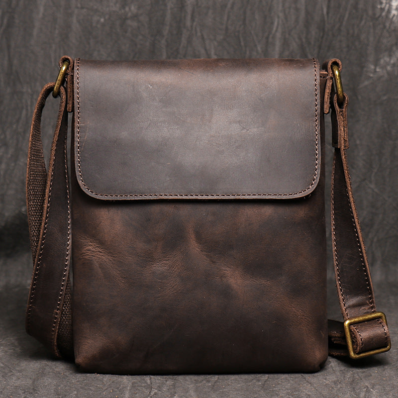 Fashion Simple Sac Messenger Hommes en cuir véritable