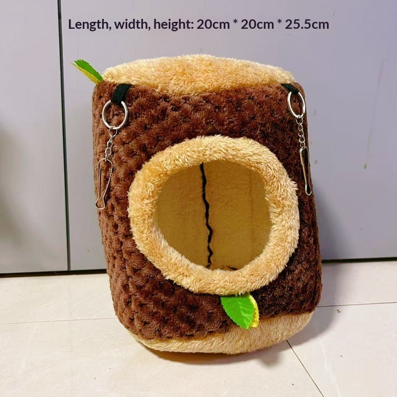 The rabbit and hamster are sleeping Winter nest