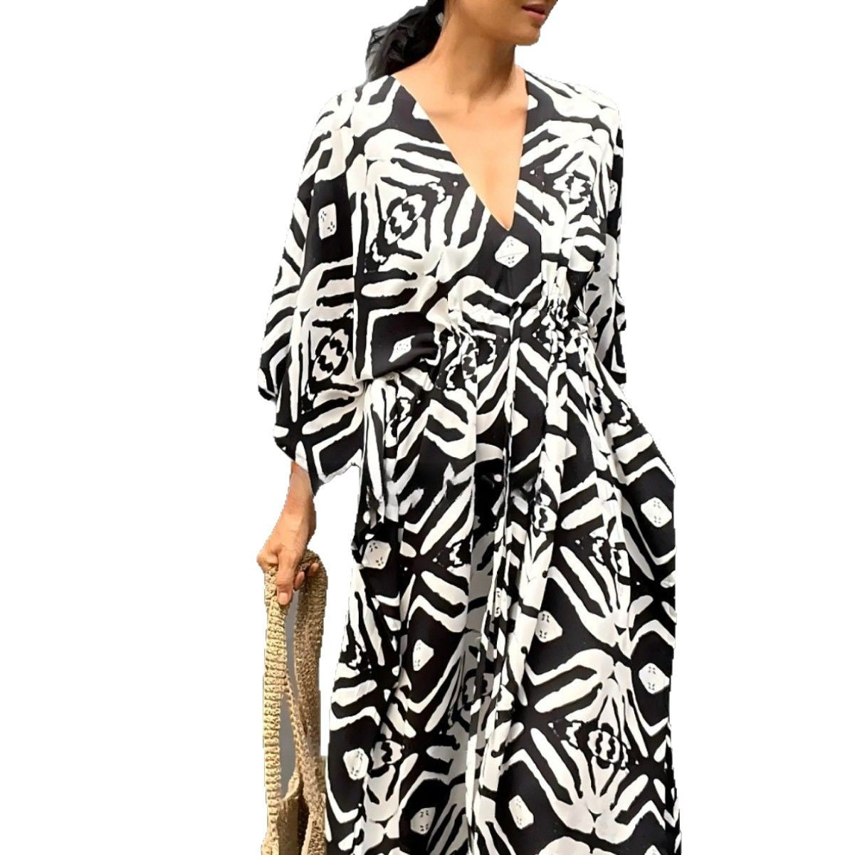 Drawstring Beach Cover-up Sun Protection Vêtements Blouse