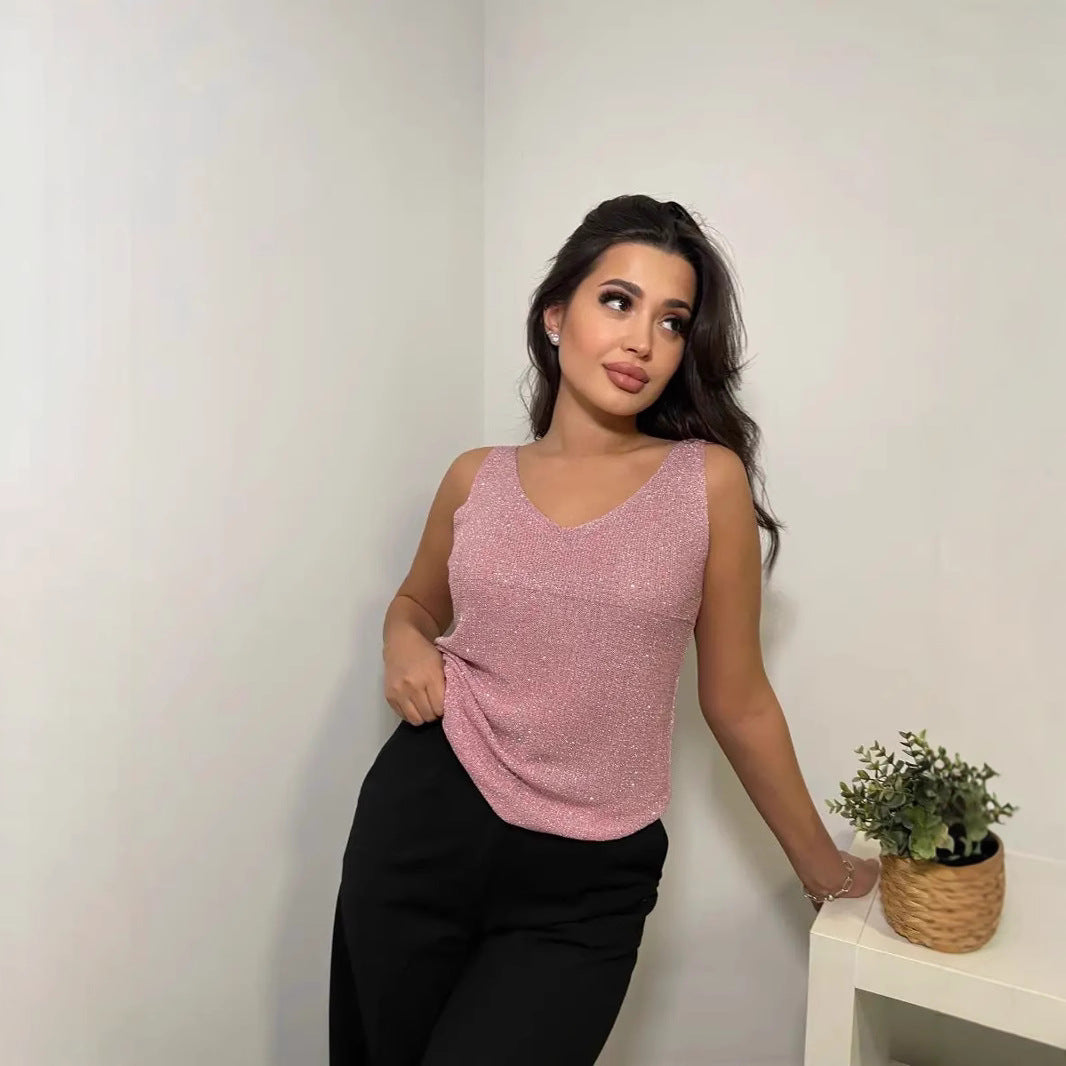 Lourdes Strass à goujons en V de mode avec paillettes en pierre