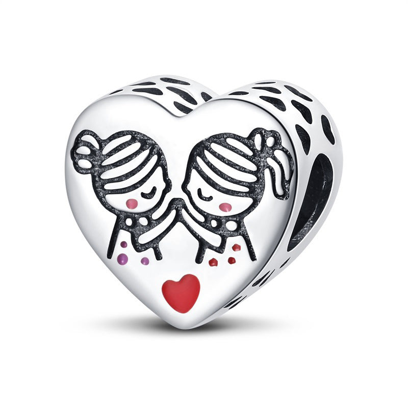 Bricolage Sœur Perle en forme de coeur Pendentif bijoux Accessoire