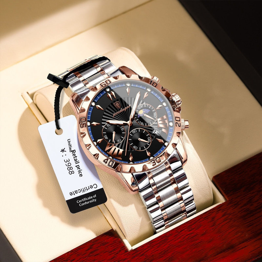 Montre homme multifonctionnelle Phase Lune