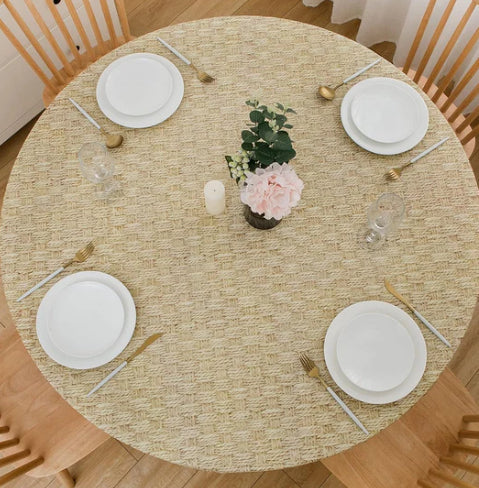 Table ronde en tissu d'impression numérique étanche à l'huile