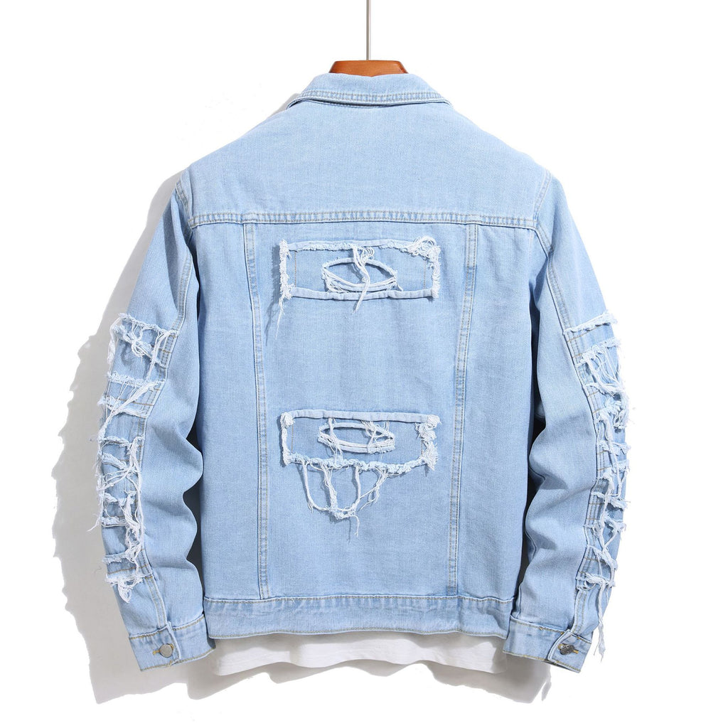 European And American Spring And Autumn Denim Jacket Homme Trendy Street Youth Slim Casual