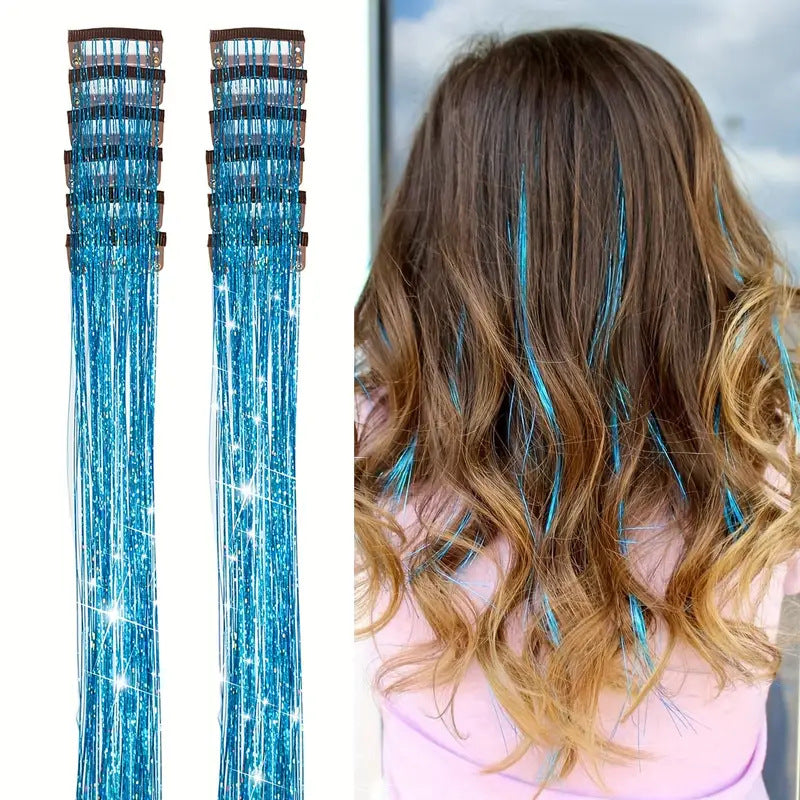 Extensions de cheveux brillants sans couture fil laser