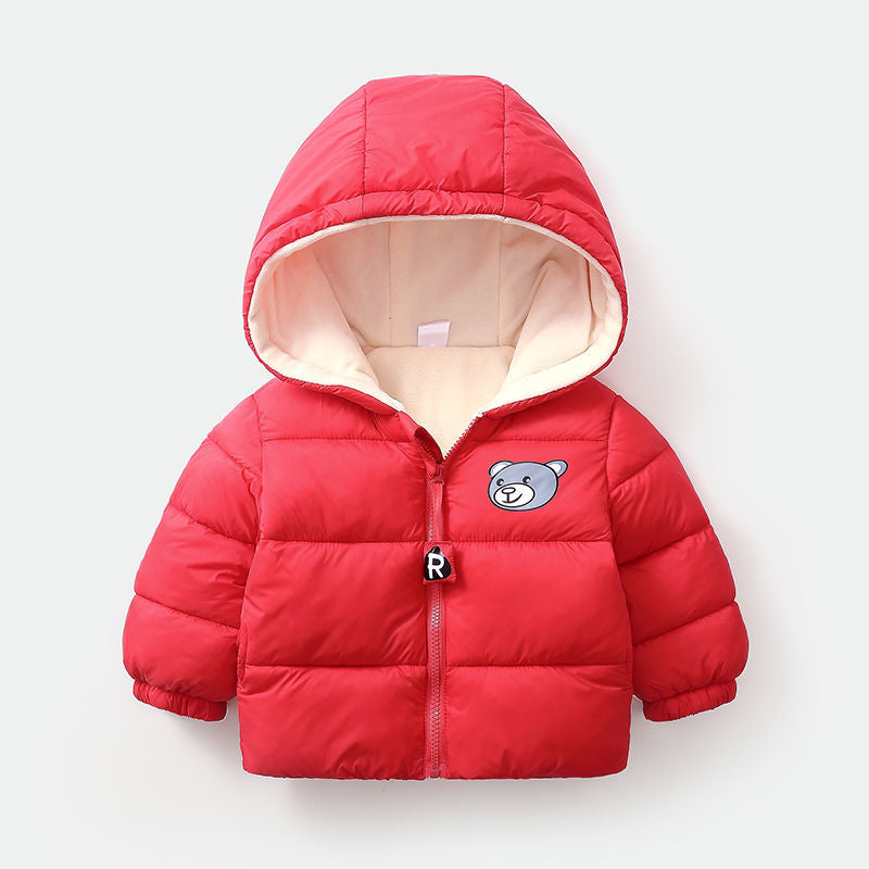 Manteau chaud rembourré en coton pour enfants avec doublure en polaire supplémentaire