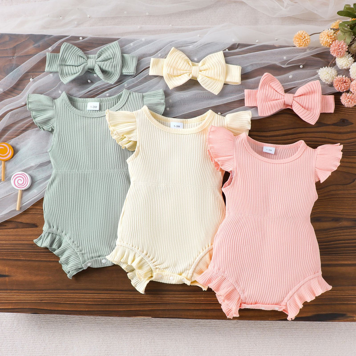 Multicolor Ribbed Romper for Toddlers