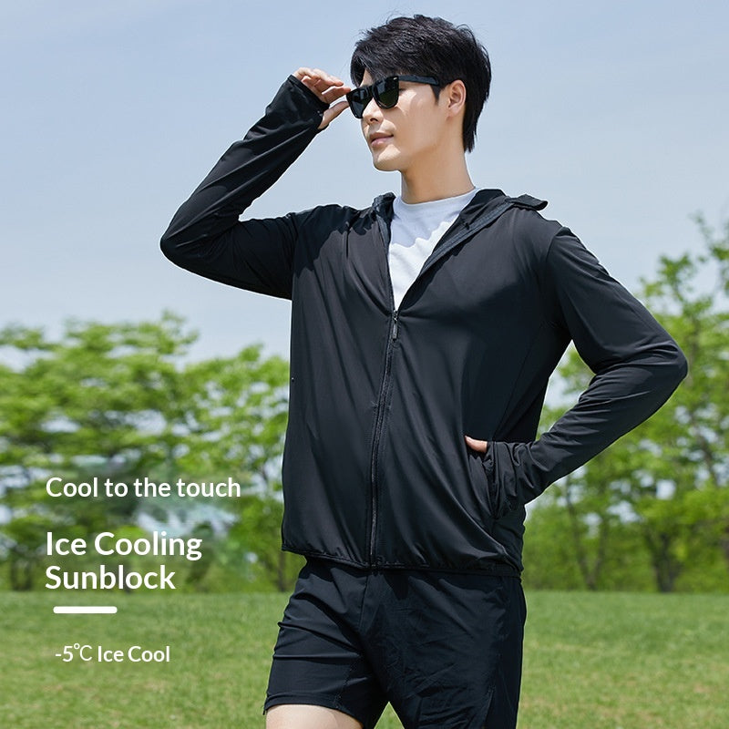 Ice Silk Sun Protective Top Mens Veste avec une preuve UV brim et respirant