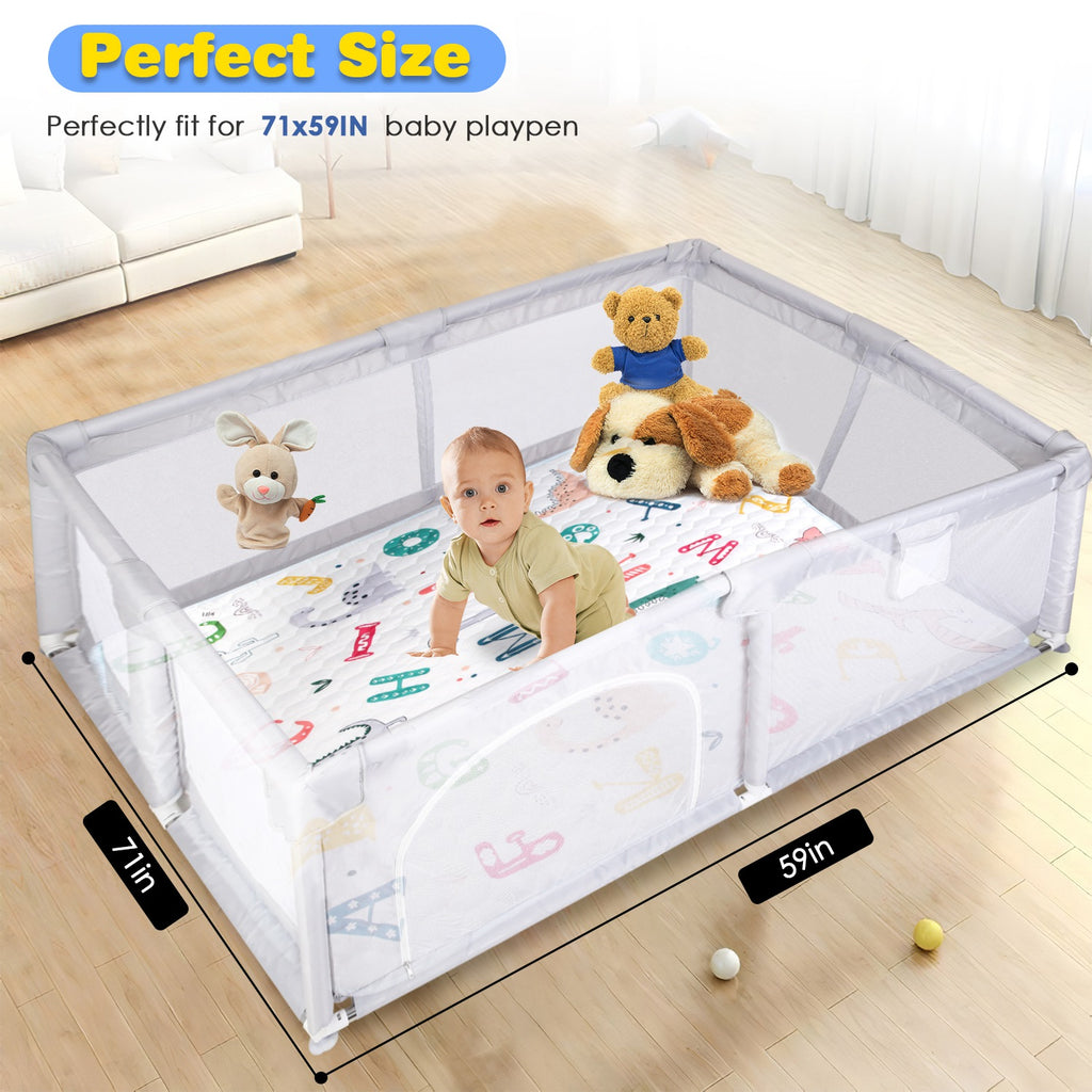 1Pc 71x59IN ou 50X50IN Baby Play Mat Non-Slip Baby Crawling Mat Foldable Playpen Mat Machi