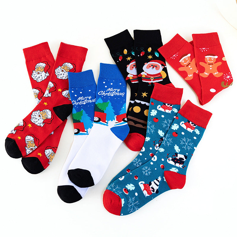 Santa Snowman Chaussettes en coton cartoon