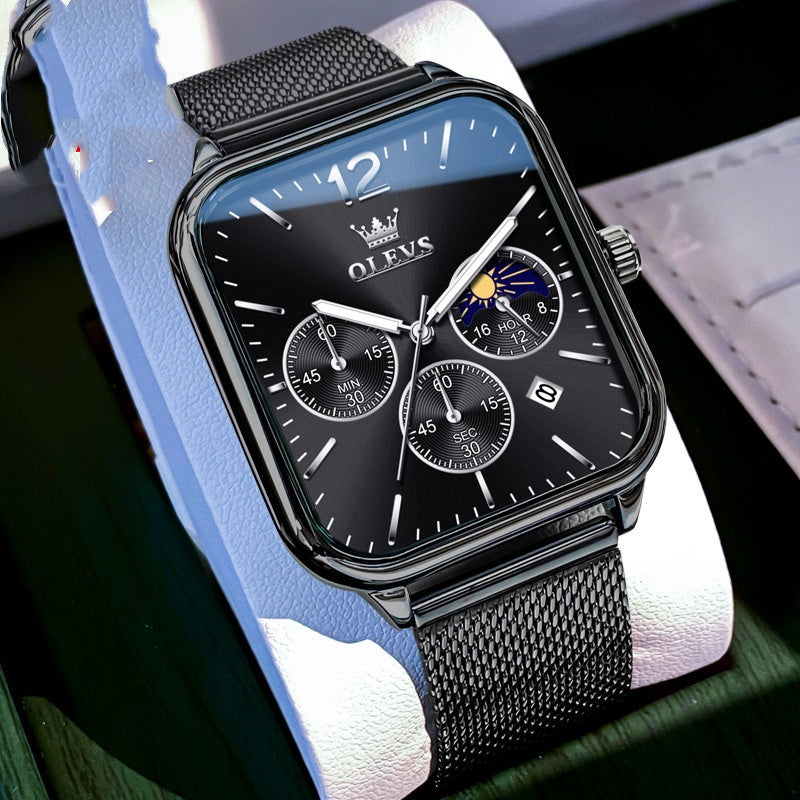 Montre de marque Ouliishi avec un cadran rectangulaire