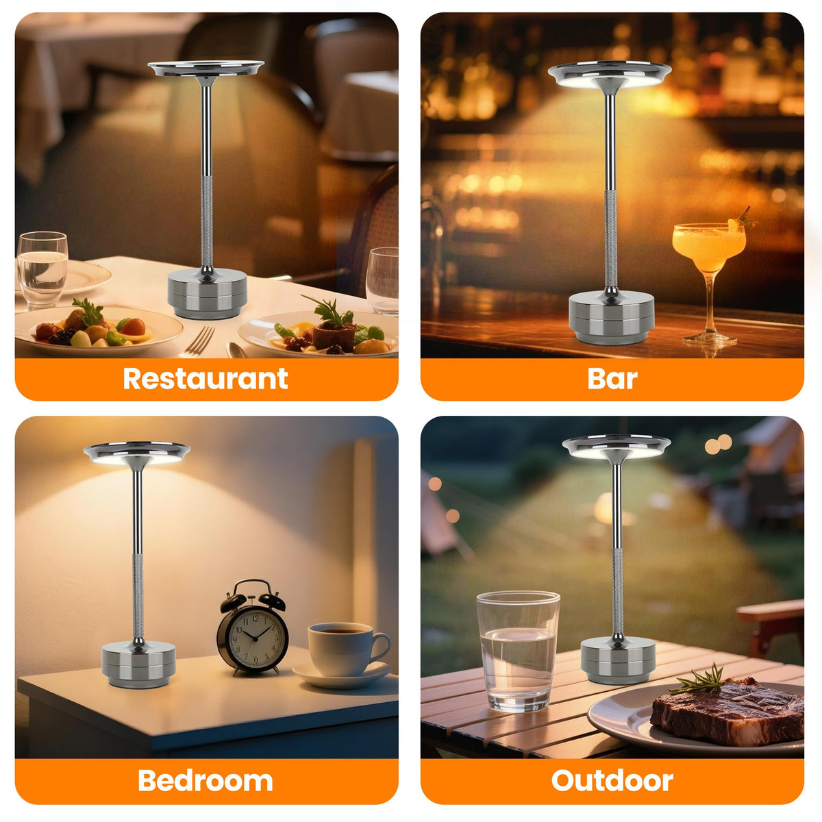 Lampe de table rechargeable sans fil 2pcs
