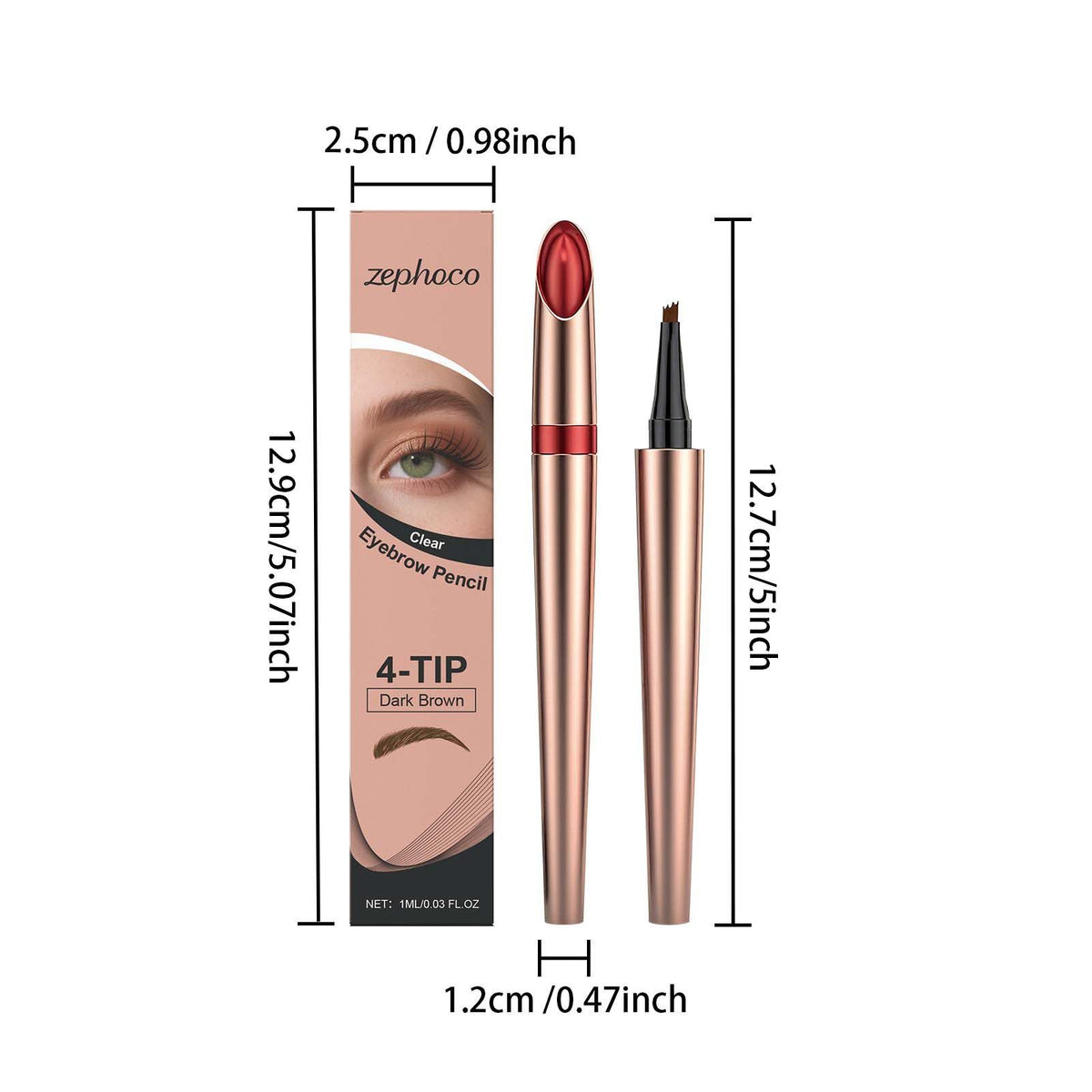 Stylo à sourcils zephoco à quatre bouts