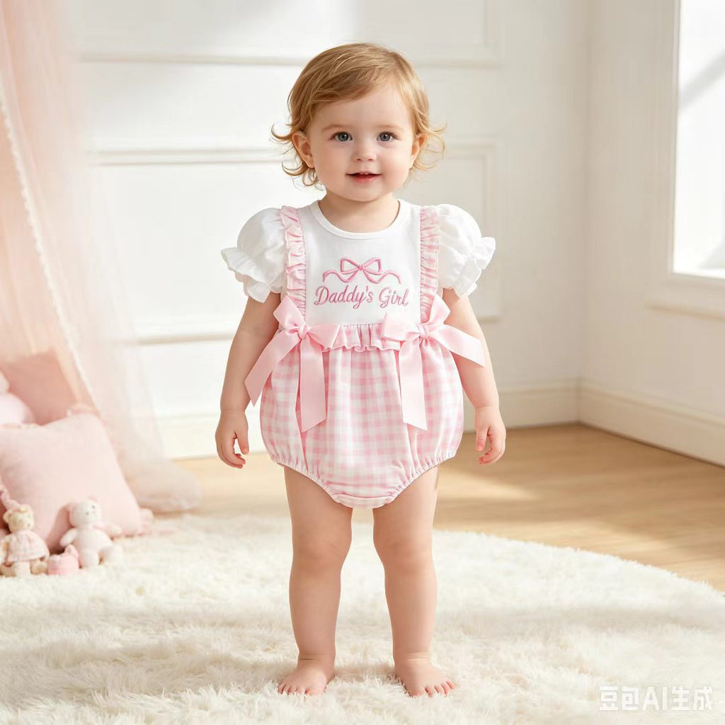 Letter-print Onesie Headband Set Vêtements bébé