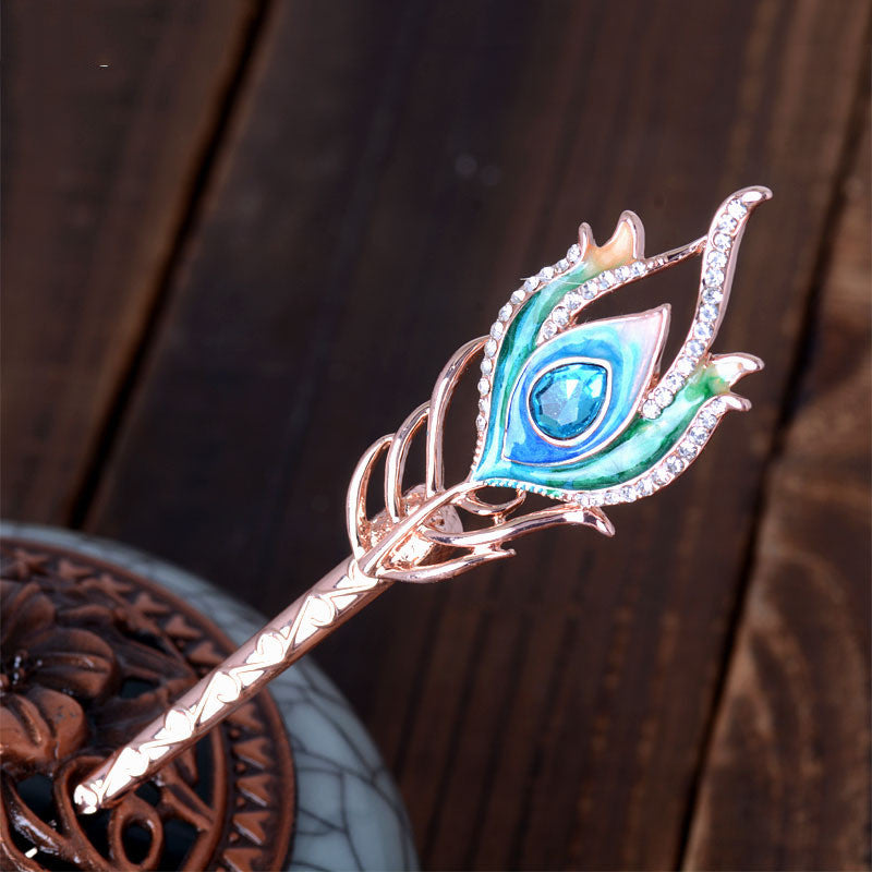 Rétro Hairpin Peacock Feather Styling Hairpin