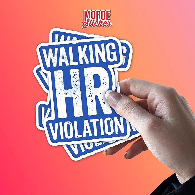 Funny HR Department Door Citation Hard Cap Sticker
