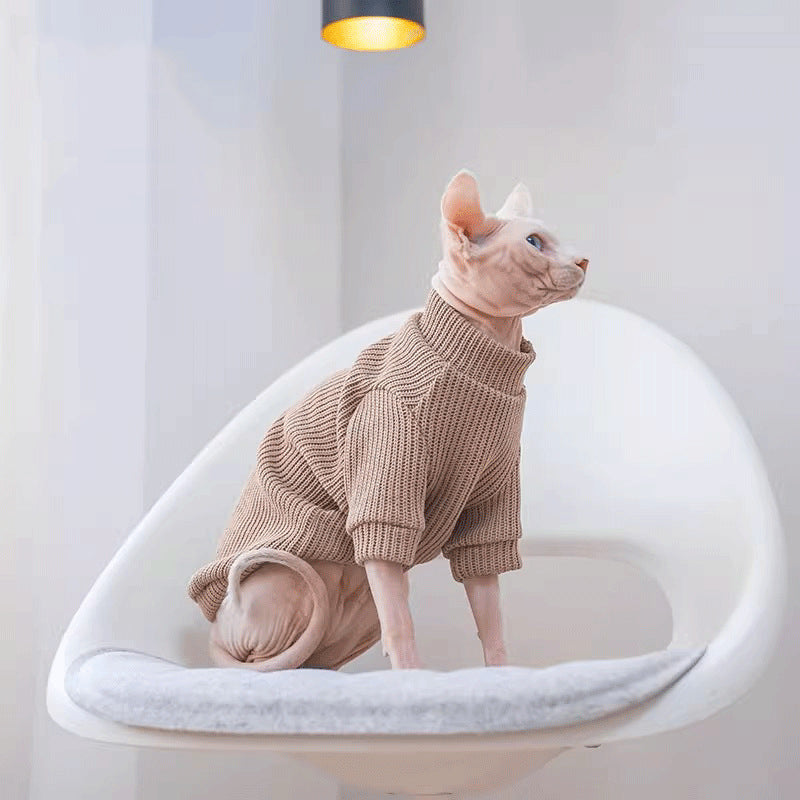 Sphynx Cat chaud Chandail doux vêtements pour les chats sans cheveux Devon Rex