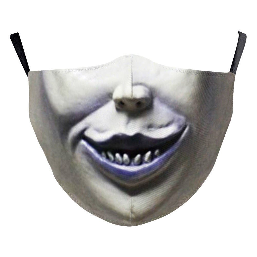 Carnival d'Halloween Impression numérique Funny Clown Face Double Layer Masque de poussière