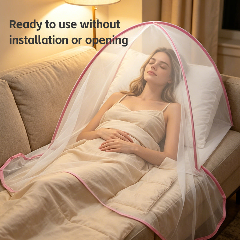 Installation Free Polding Mosquito Net pour la maison et l'étudiant Dormitorie Face-Covering Fine