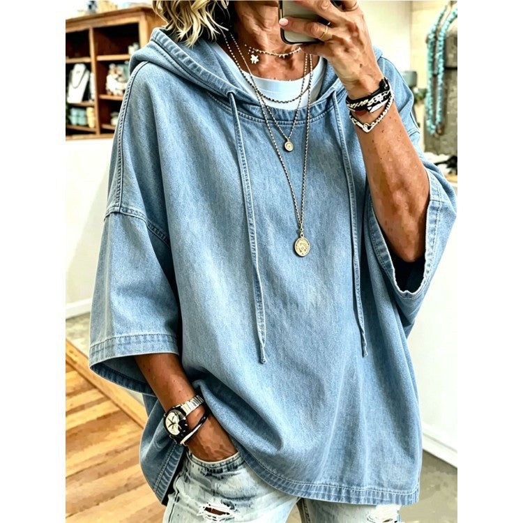 Veste en Denim à cordes à cordes à l'écart