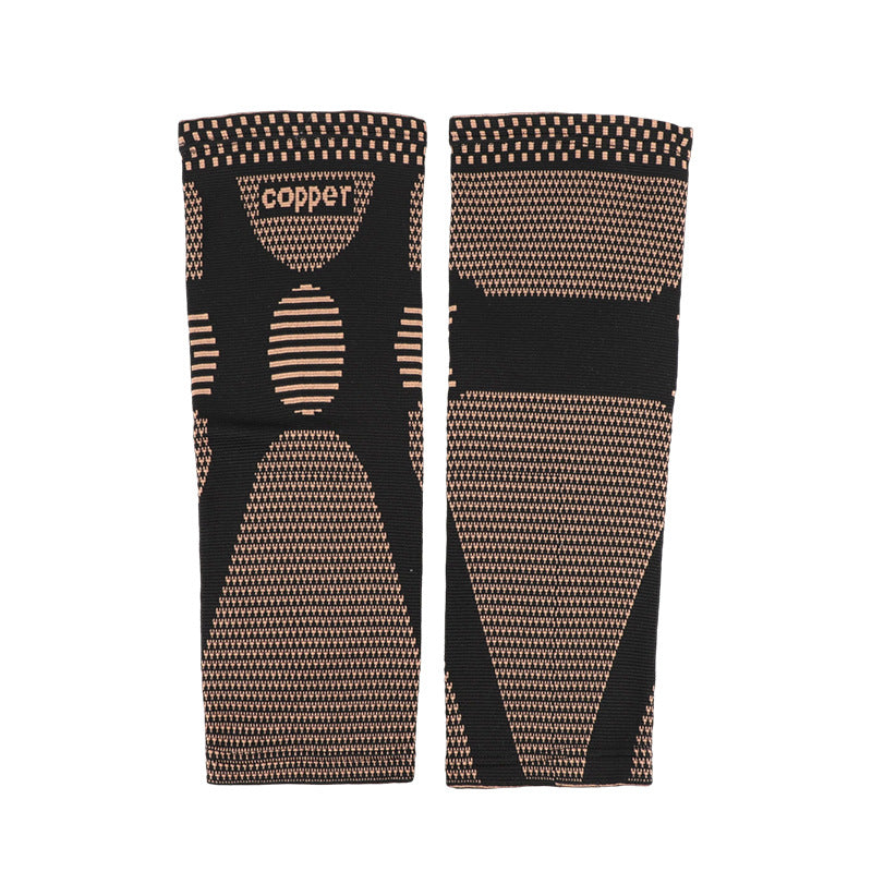 Sports genou Brace cuivre-fibre Nylon tricoté genou Padnon-dérapant pour la course Fitness Bas