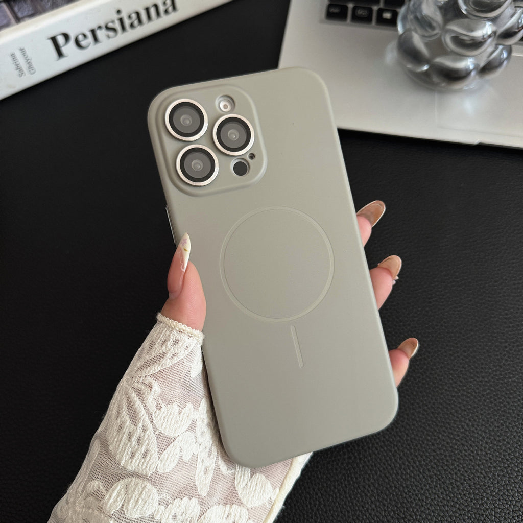 Boîtier de téléphone magnétique en silicone liquide de couleur solide