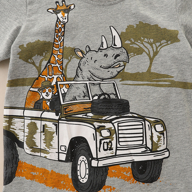 T-shirts pour enfants L'imprimé cartoon pour enfants moyen et petit