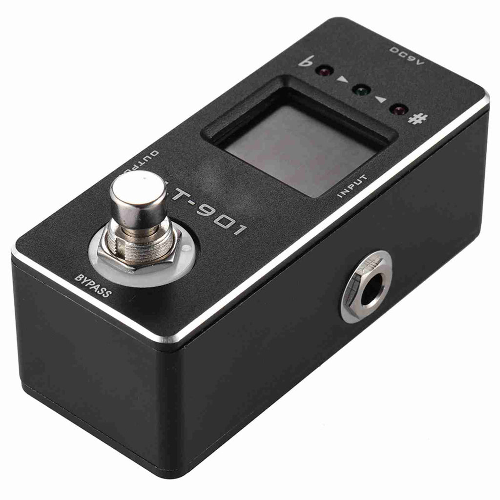 Mini Tuner de guitare chromatique Effet de pédale Vrai Bypass Affichage LCD