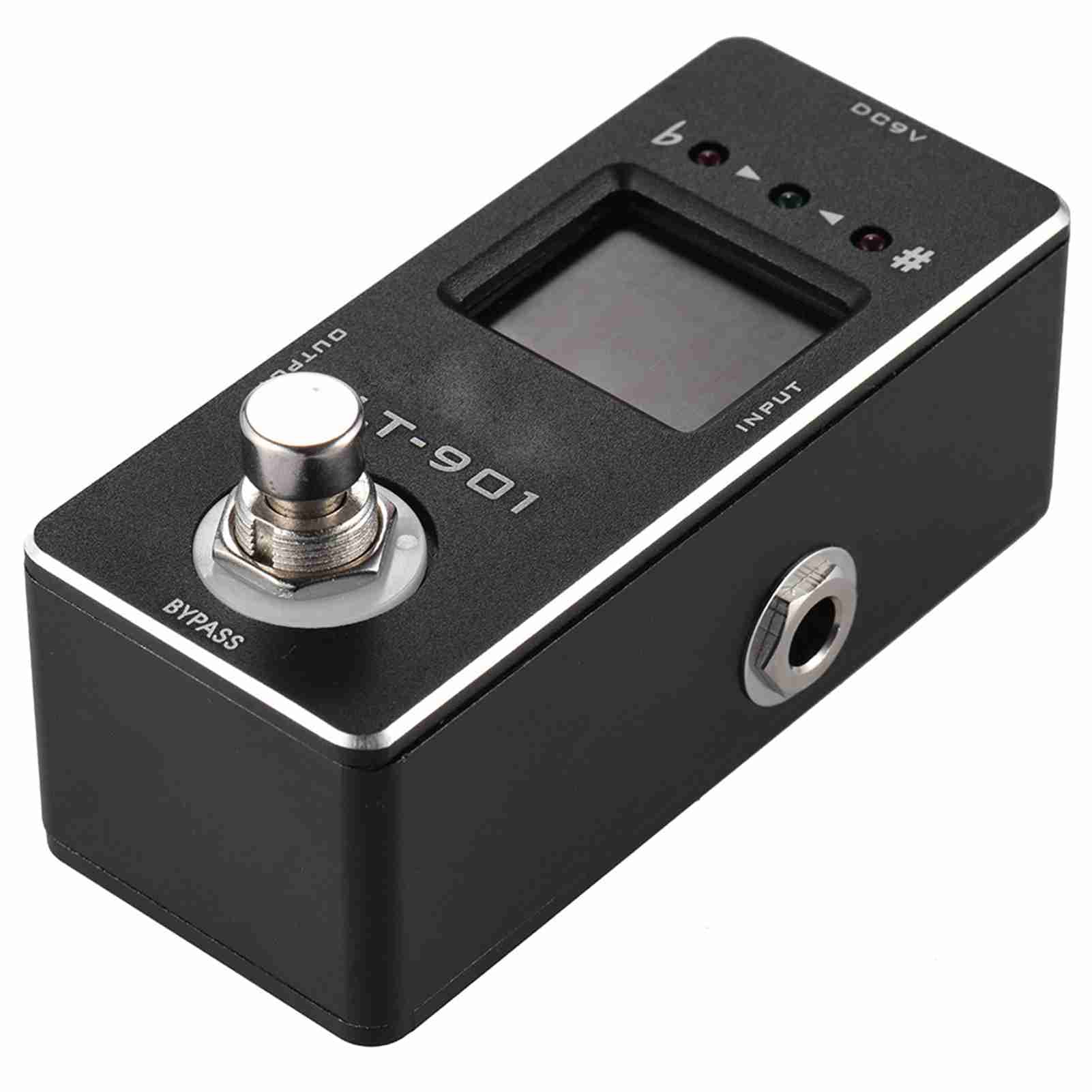 Mini Tuner de guitare chromatique Effet de pédale Vrai Bypass Affichage LCD