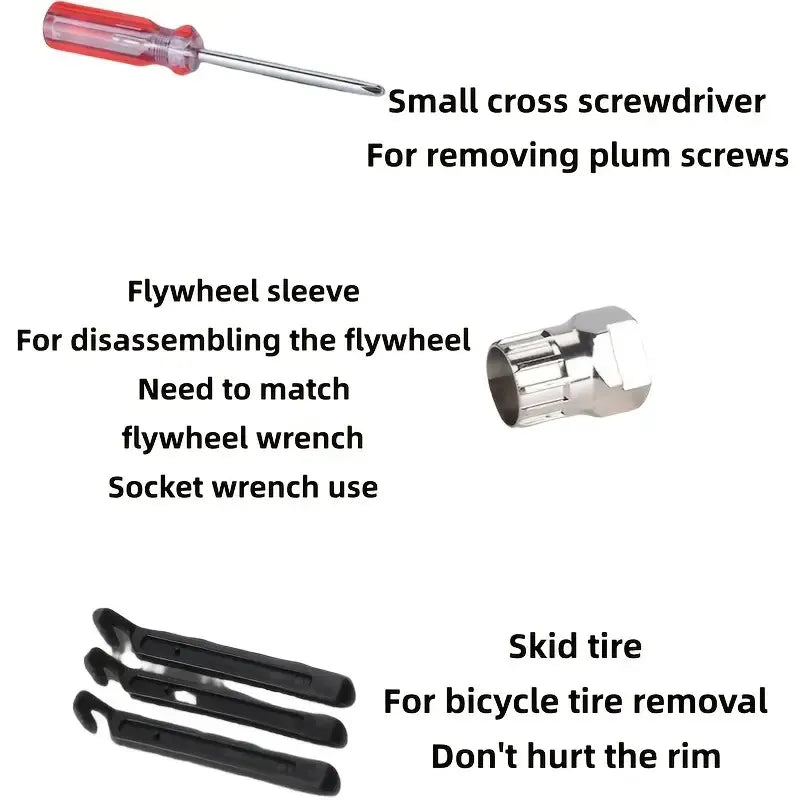 Kit de réparation de vélos 7-en-1