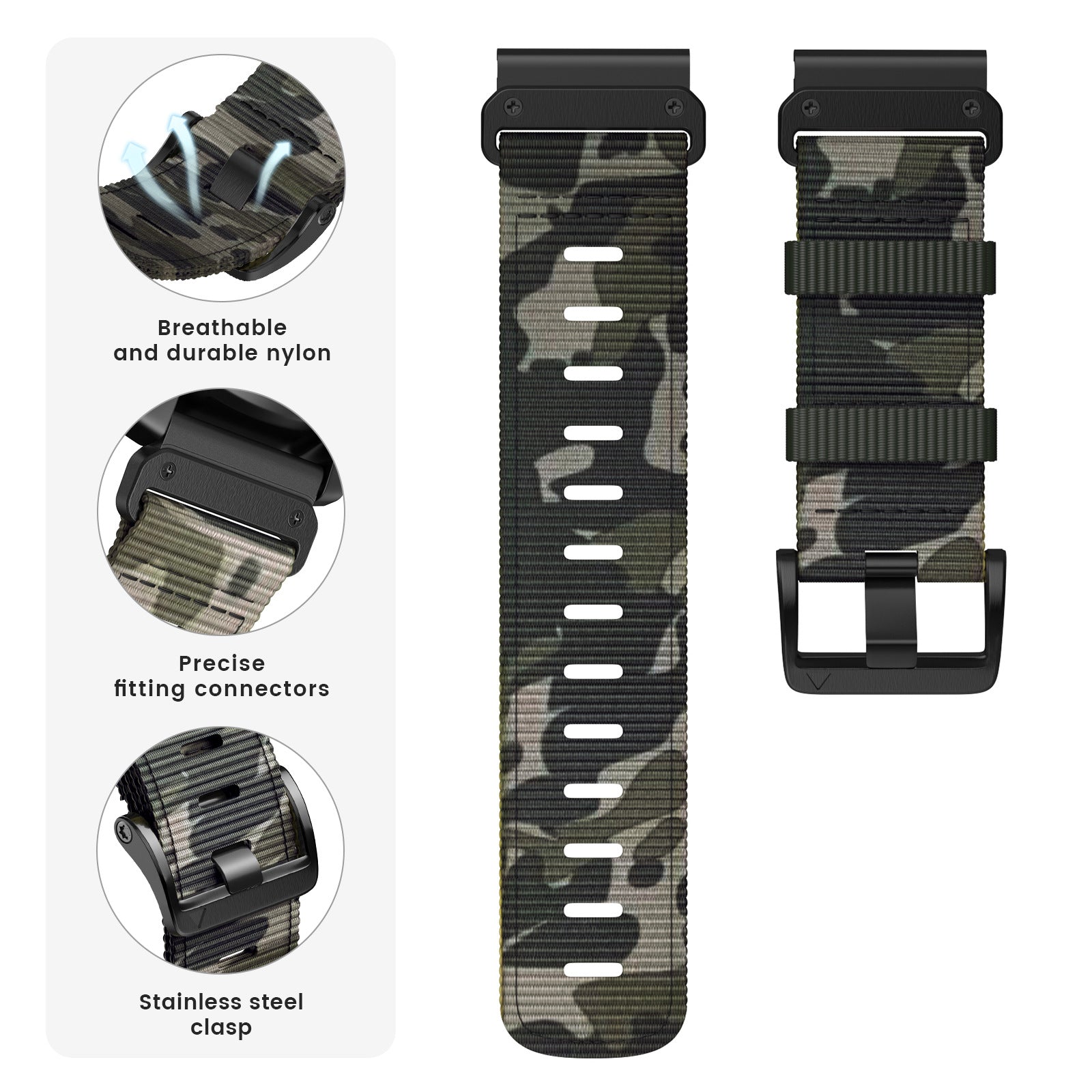 Bracelet de montre en nylon tissé à libération rapide