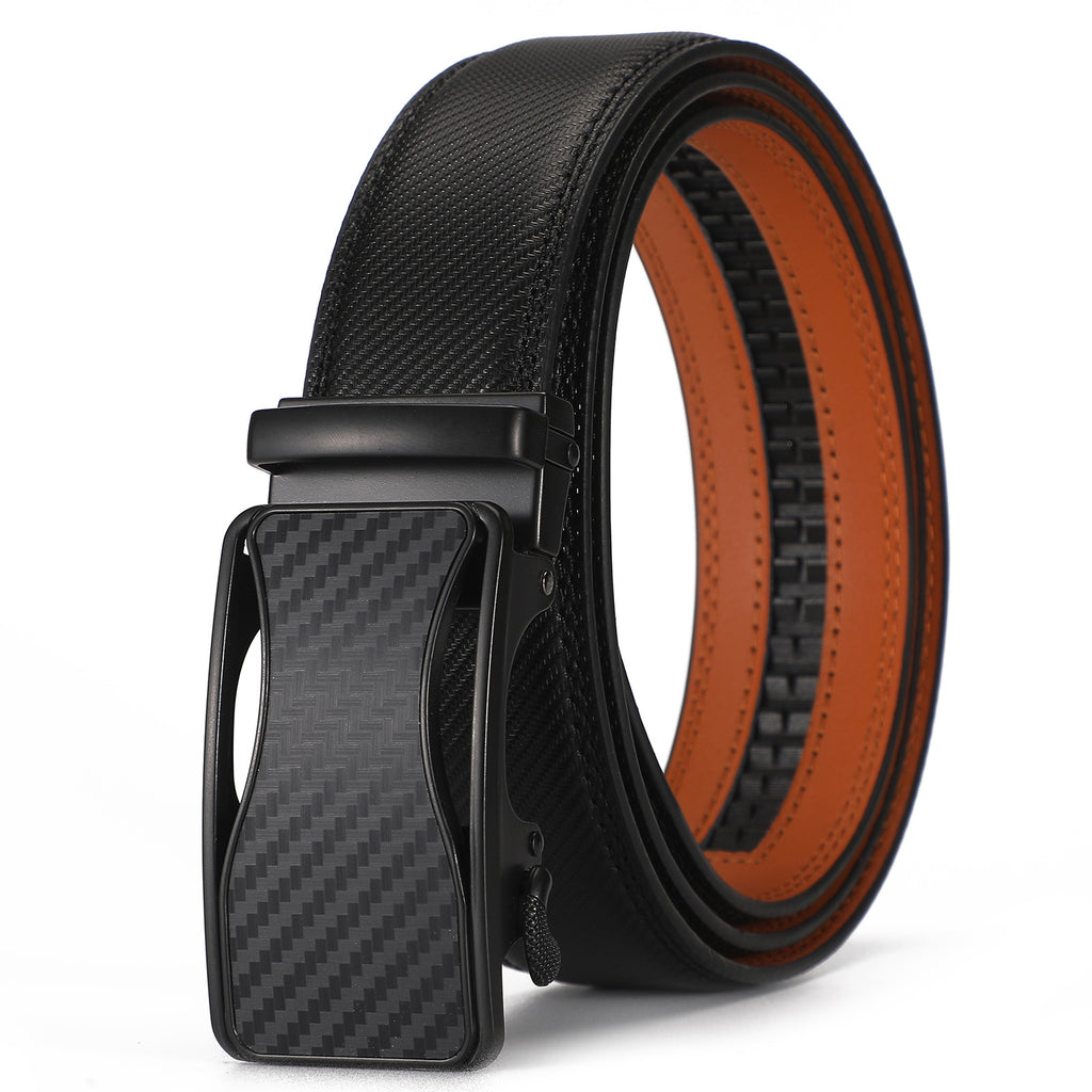 Ceinture en cuir seconde couche pour hommes avec boucle automatique
