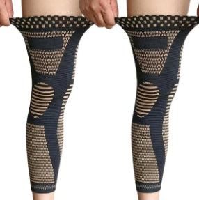 Sports genou Brace cuivre-fibre Nylon tricoté genou Padnon-dérapant pour la course Fitness Bas