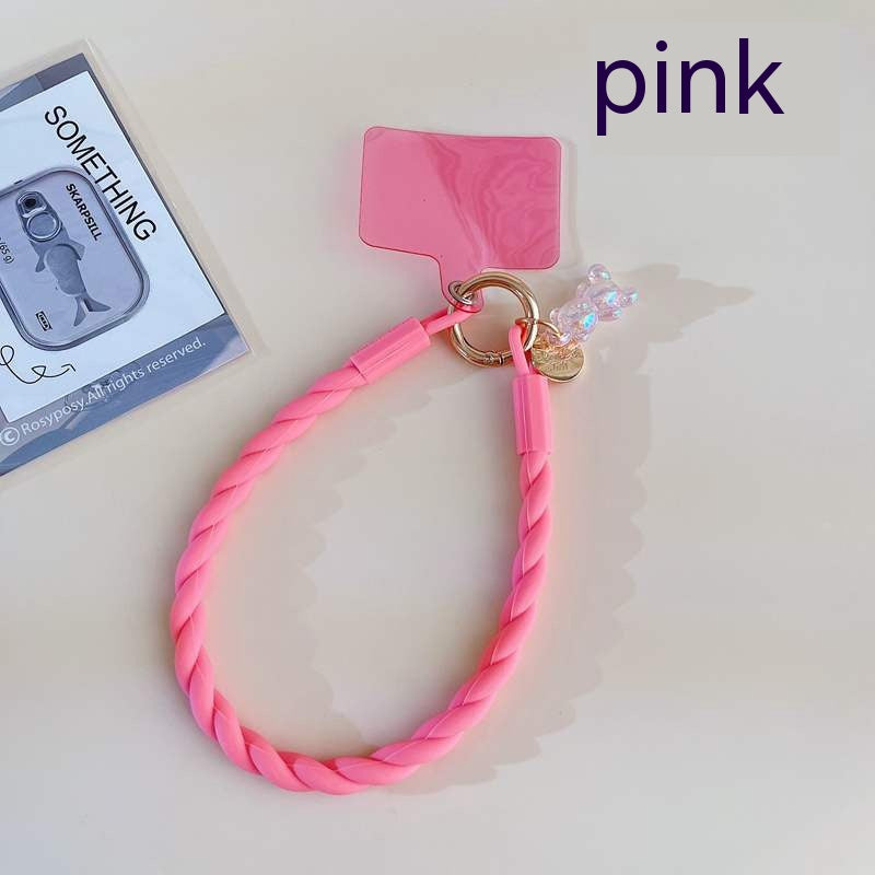 Coque de téléphone Lanyard Convient pour Silicone Split Lanyard Porte-clés Rope Court Téléphone mobile Pe