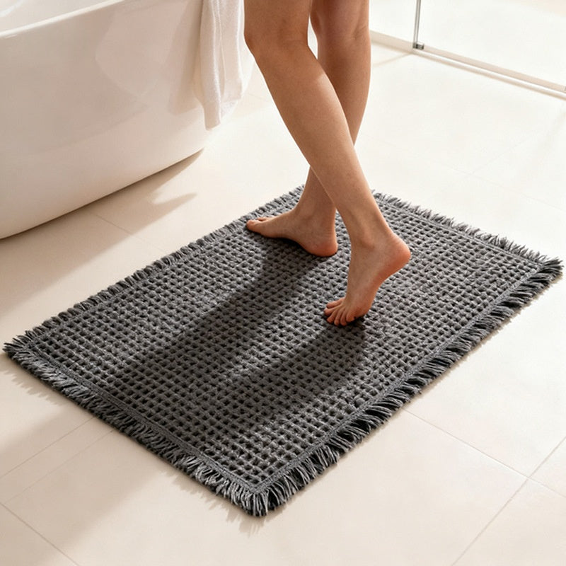 Tapis de porte antidérapant à texture gaufrée à séchage rapide