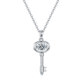 S925 Argent Sterling 0.5ct D Couleur VVS1 Collier de clé de Moissanite 45cm Platine plaqué GRA C