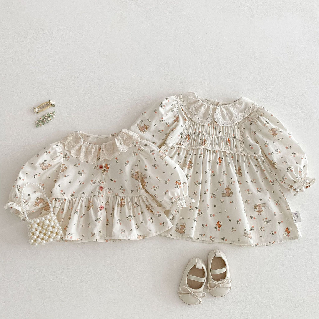 Bébé Saison Coréen Style Lapin Robe de Princesse Florale