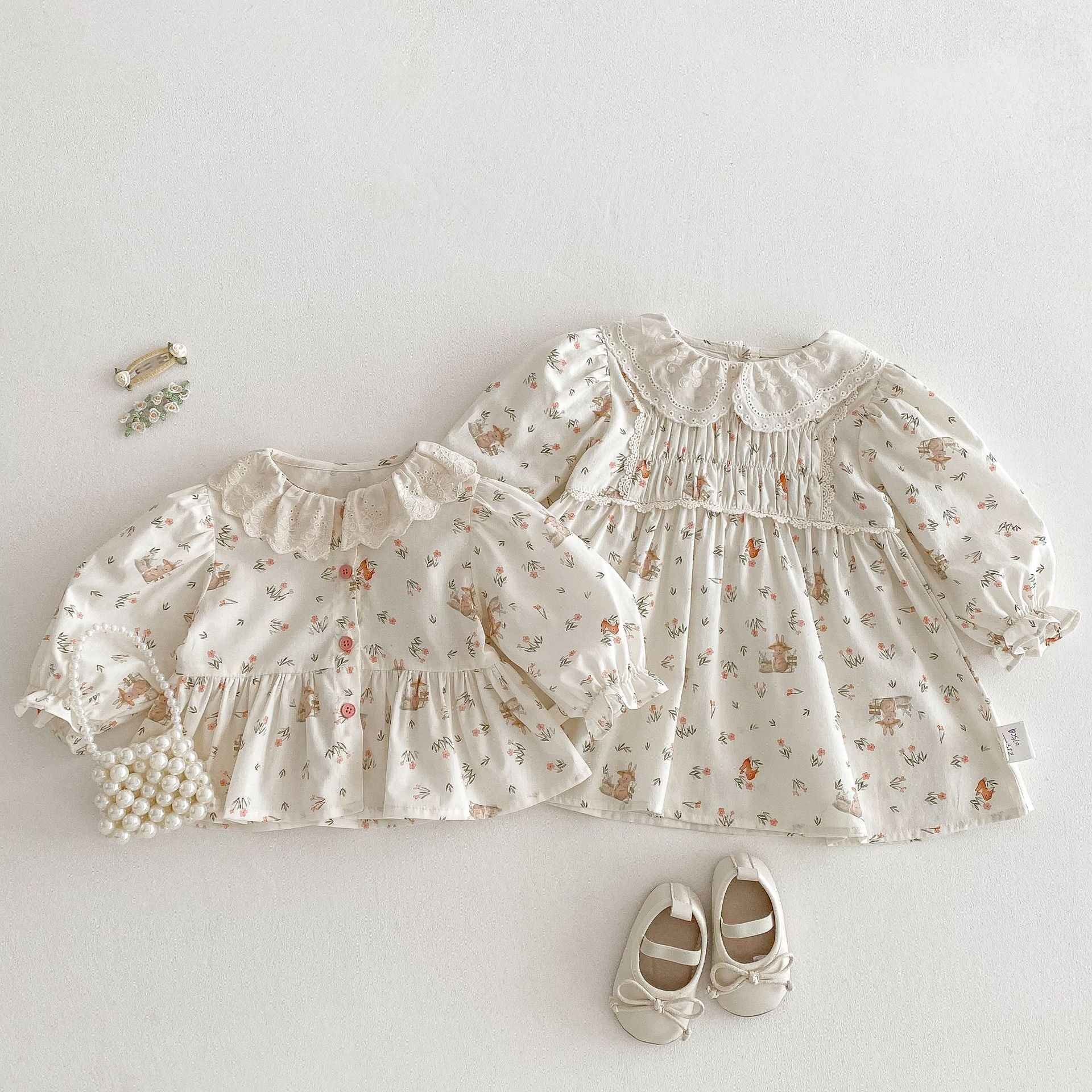 Bébé Saison Coréen Style Lapin Robe de Princesse Florale