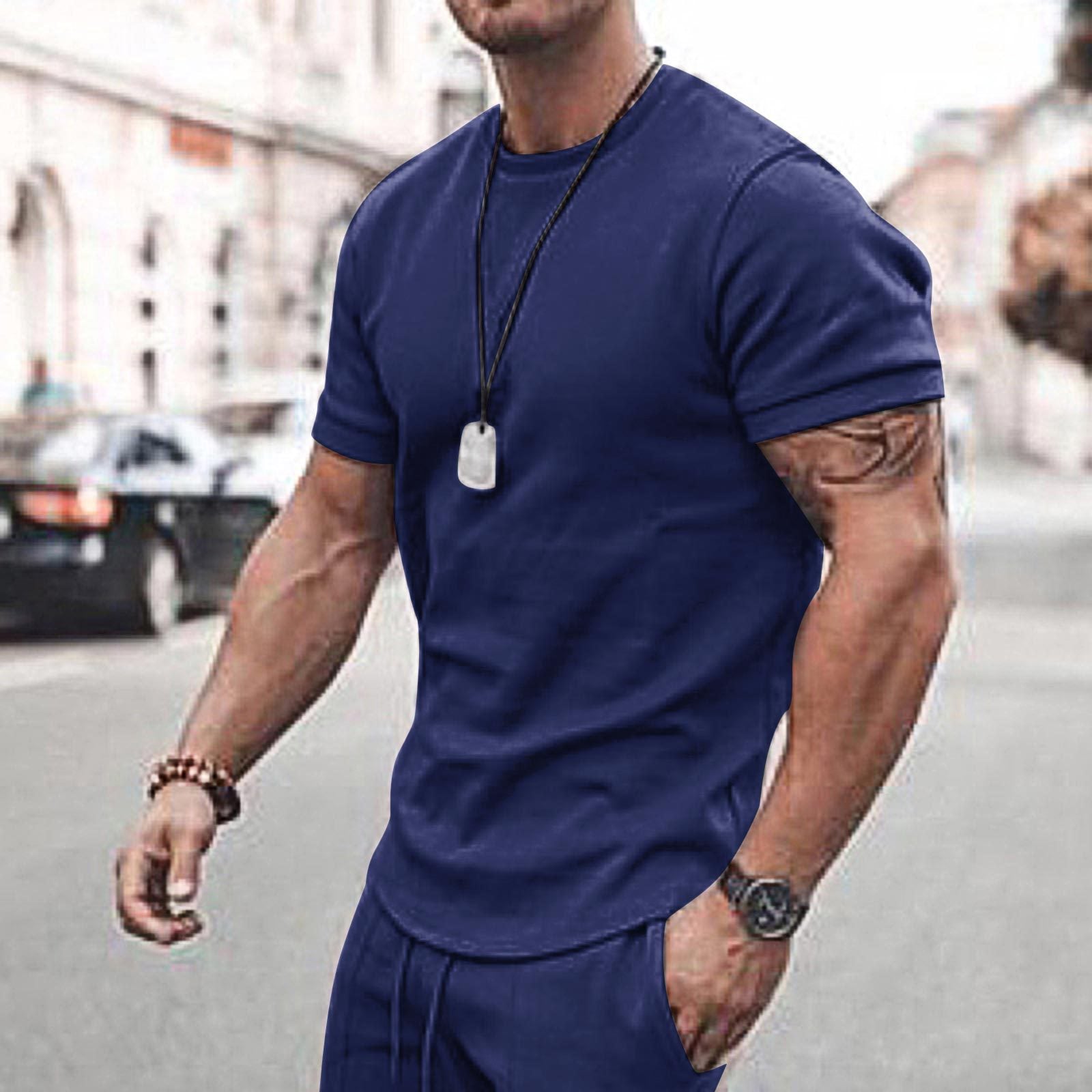 European and American Ebay Homme d'été Shorts à manches courtes Suit Sports Casual Men's Fash