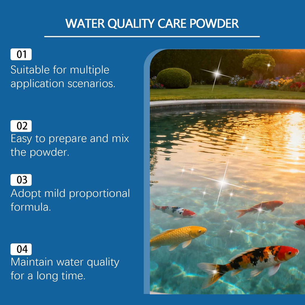 La poudre de soin de qualité d'eau Yegbong purifie délicatement les aquariums