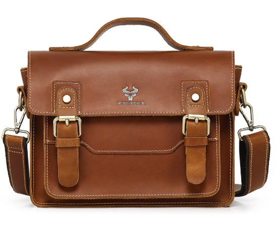 Crazy Horse Crossbody sac en cuir pour hommes