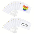 Décorations de soirée et accessoires - 100 pennants blancs purs avec bâtonnets (14x21 cm) - Versati