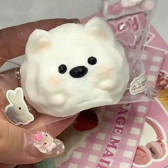 Simulation Giant White Rabbit Sof Chewy et Bouncy Fluffy White Rabbit Squeeze Toy
