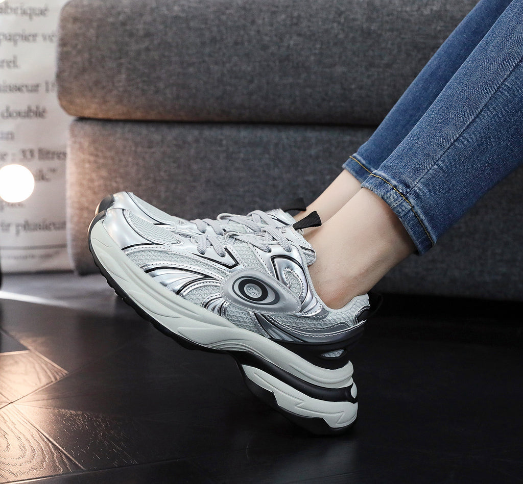 Trendy Chunky-soled Argent Chaussures papa