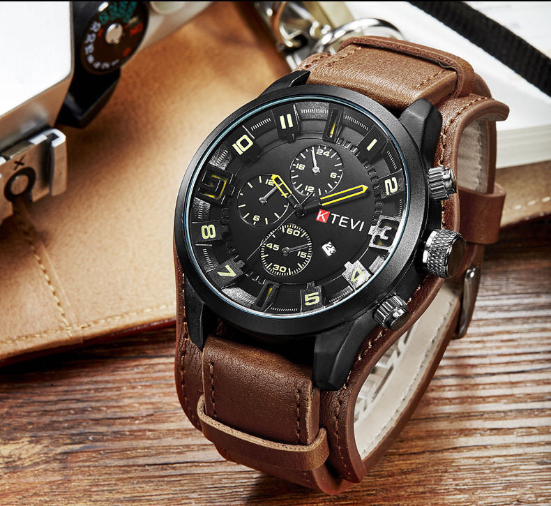 Hommes Trendy Coréen style montre de sport avec un grand cadran gras pour les étudiants