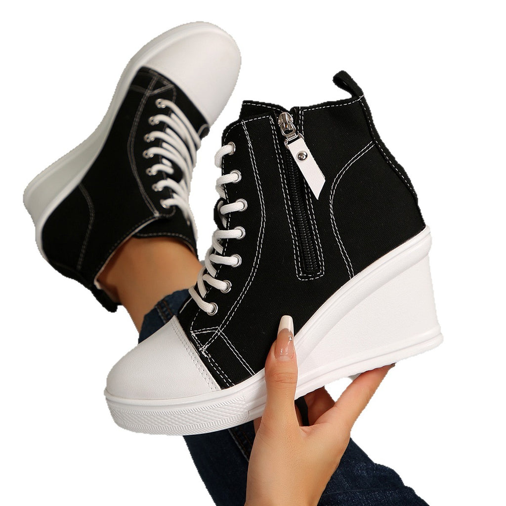 Femmes Mode Versatile Haut-Haut Casual Chaussures en toile